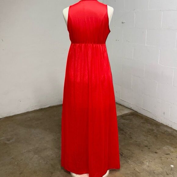 Vintage red lace tie front maxi cardigan cape - Picture 4 of 7